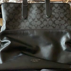 Coach Logo black and gray tote